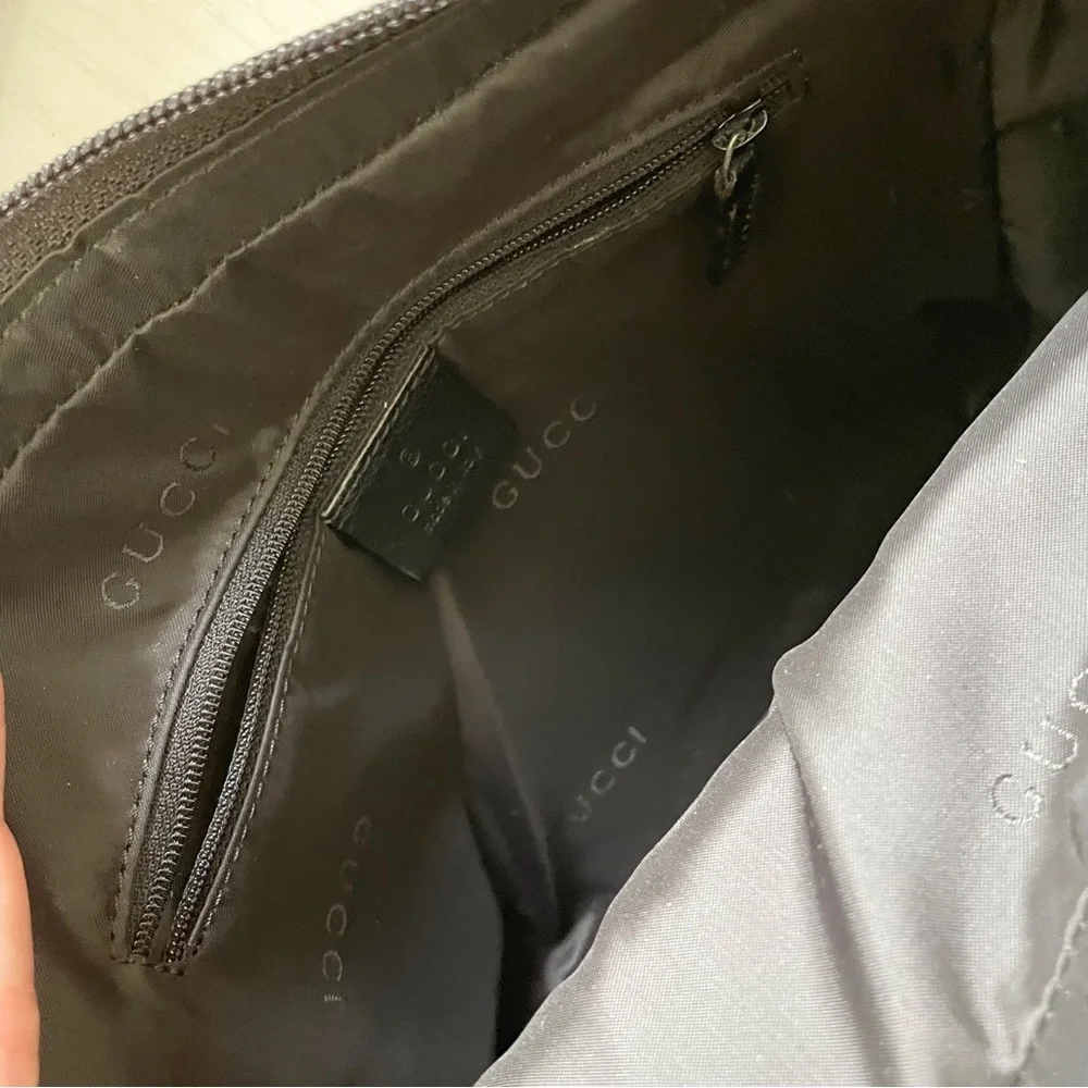 Gucci black woven nylon and leather camera shoulder bag - Picture 8 of 10